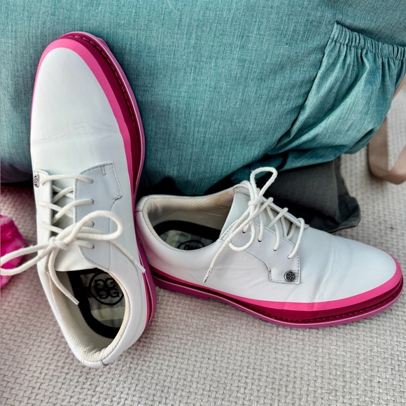 Women's White and Pink Golf Shoes - Picture 8 of 9